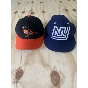 Lot of 2 Baltimore Orioles Cap Size 7 NFL New York Giants 70s 7 3/8